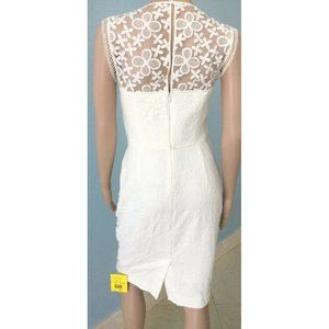 $917 Roberto Cavalli Class Dress Organza Ivory Embroidered Lace Vintage 44 US 8